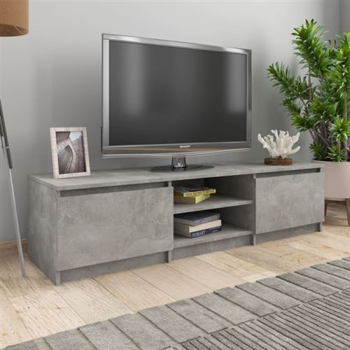 Vidaxl Gris Béton Meuble Tv 140X40x35,5 Cm Bois D Ingénierie - Image 1