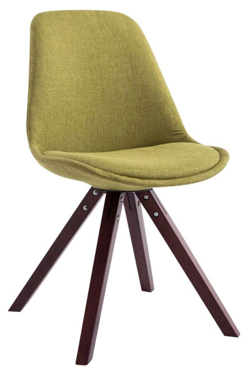 Chaise Toulouse tissu piétement en forme carrée , Vert/Cappuccino