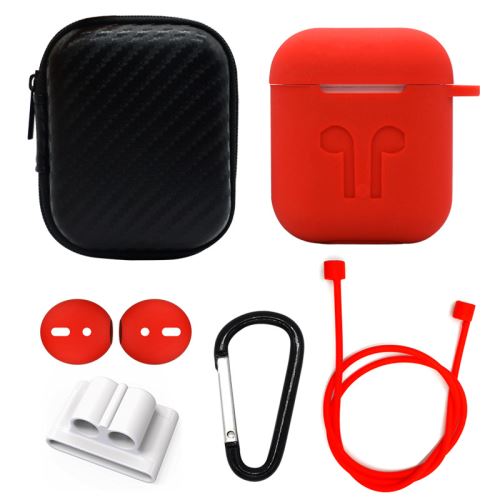 Coque en silicone WISETONY antichoc pour Apple AirPods - Rouge