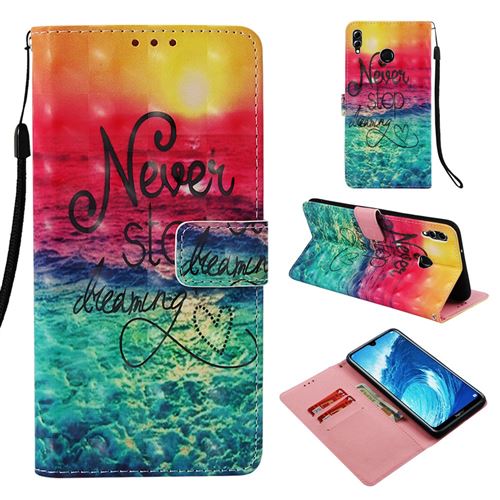 Etui en PU impression de motifs décoratifs par points lumineux flip n'arrête pas de rêver pour votre Huawei Honor 8X Max
