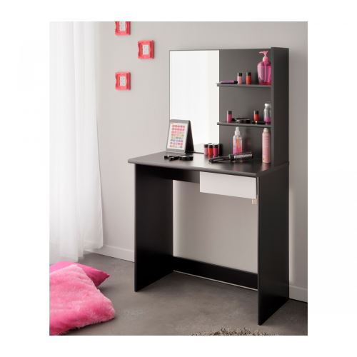 Coiffeuse Bois Noire Miroir - Terre de Nuit