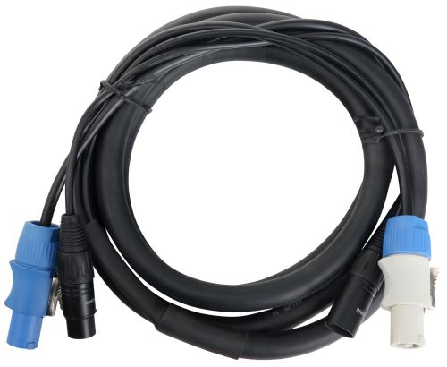 Pronomic Stage Câble Hybride PPD 2.5/ DMX Schuko/Powercon compatible + DMX 3 broches, 2.5m