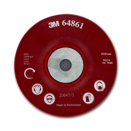 3M Noir Plateau Rigide Bombé Rouge D125mm - P64861 - Image 1