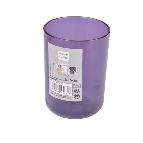 gobelet plastique translucide vitamine prune