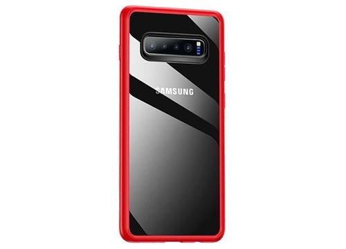 Coque Hybride Samsung Galaxy S10+ Usams Mant - Rouge / Transparent