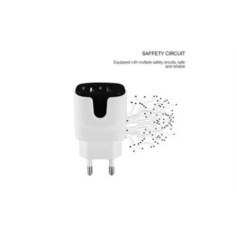 Adaptateur Secteur Couleur Usb Pour Huawei P10 Plus Smartphone Tablette Double Prise Murale 2 Ports Courant Ac Chargeur Blanc 5 Noir Chargeur Pour Telephone Mobile Achat Prix Fnac