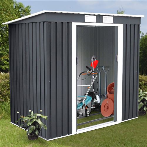 Abri de Jardin en M&eacute;tal - COSTWAY - 213x130x173CM - Porte Coulissante - Fen&ecirc;tres de Ventilation