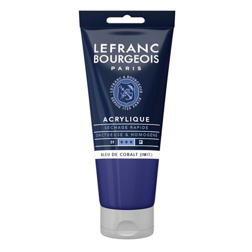 Lefranc Bourgeois - Peinture - peinture acrylique - bleu cobalt - semi-opaque - satin - fine - 80 ml