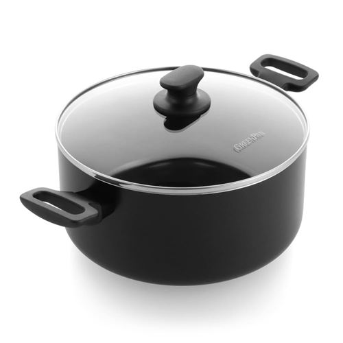 Non Communiqué Noir Faitout 24 Cm Aluminium Revêtement Céramique - Essence - Greenpan - Aluminium