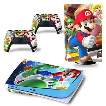 Autocollants PS5 Mario - Déco Console Manette, Multicolore, Neuf