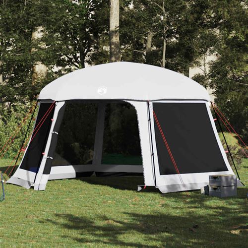 vidaXL Poolzelt mit abnehmbarem Überzelt Netzwänden Grau 512x458cm