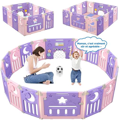 Parc Bebe 14 Pcs Xxl Barriere De Securite Portail Parc Bebe En Plastique Ecologiques Grille De Protection En Plastique Avec Porte Parcs Achat Prix Fnac
