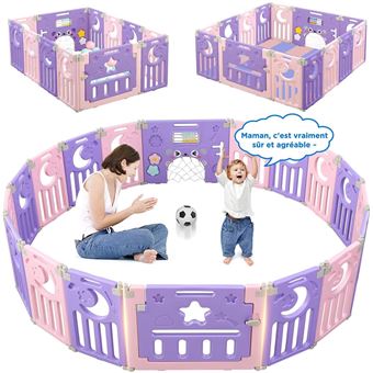 Parc Bebe 14 Pcs Xxl Barriere De Securite Portail Parc Bebe En Plastique Ecologiques Grille De Protection En Plastique Avec Porte Parcs Achat Prix Fnac