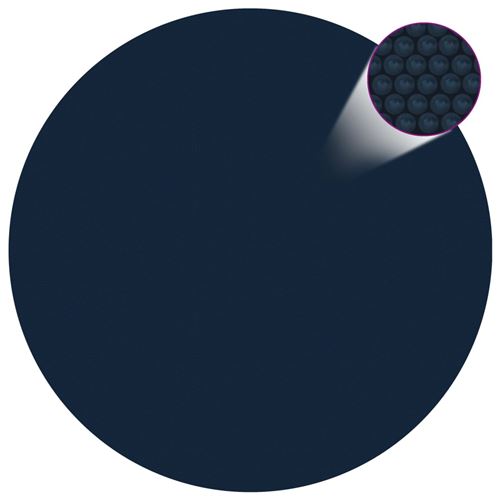 Film solaire de piscine flottant PE 356 cm Noir et bleu