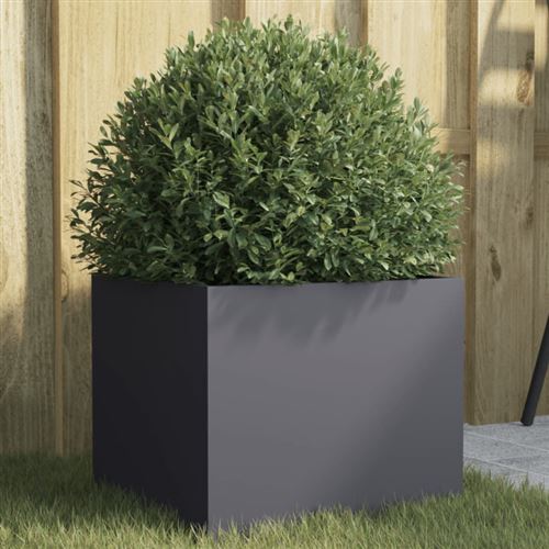 VIDAXL - Jardinière - Acier - Anthracite - 32x30x29 cm - Image 2