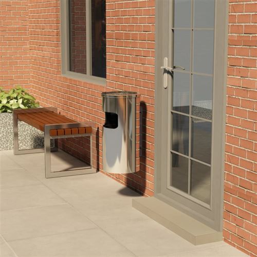Poubelle à cendrier murale Acier inoxydable 26 L