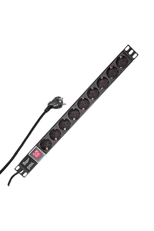 LogiLink - Unité de distribution secteur (rack-montable) - CA 250 V - 3500 Watt - entrée : CEE 7/7 - connecteurs de sortie : 9 (alimentation) - 1U - 19 - noir, RAL 9005