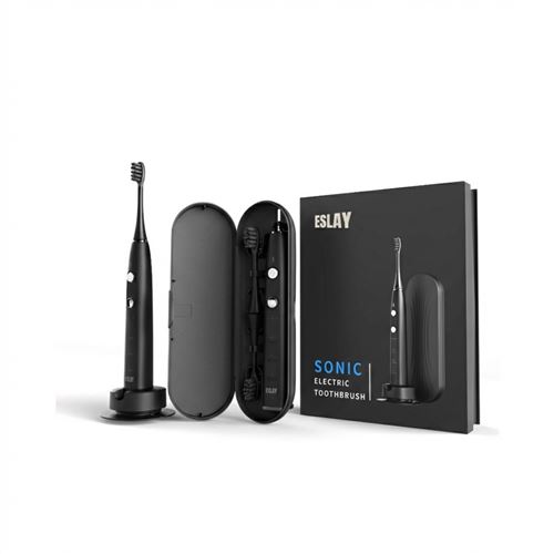  Brosse &agrave; dents &eacute;lectrique sonique adulte 38 000 VPM, OLED, IPX8, autonomie 90 jours - Noir