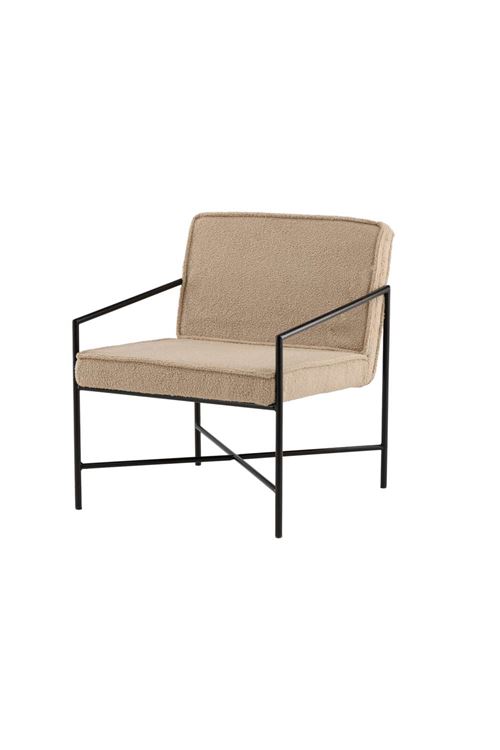 Paris Prix Beige Fauteuil Design Bouclette Rakel - Image 2