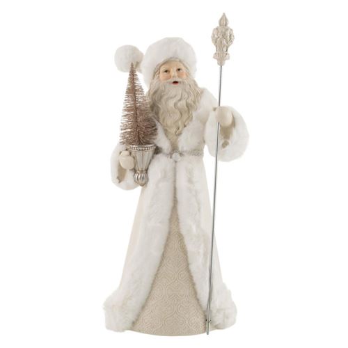 Non Communiqué Blanc Père Noël Déco En Résine "Sapin" 57Cm