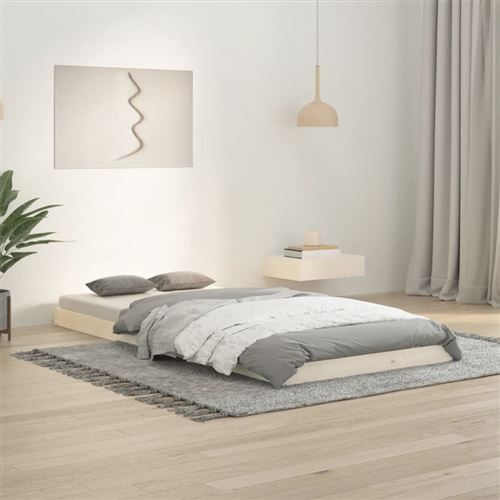 vidaXL Cadre de lit sans matelas blanc 90x200 cm bois de pin massif823460