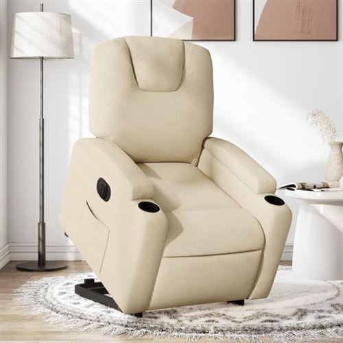 Non Communiqué Beige Vidaxl Stoel Électrique Réglable Tissu Crème