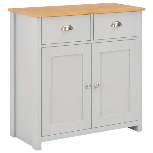 Buffet bahut armoire console meuble de rangement gris 79 cm