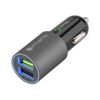Chargeur Allume-Cigare Voiture Charge Rapide - 6A 2 Ports USB - 4Smarts - 1
