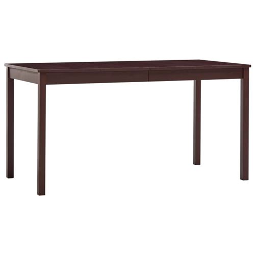 vidaXL Table de salle à manger Marron foncé 140 x 70 x 73 cm Pin