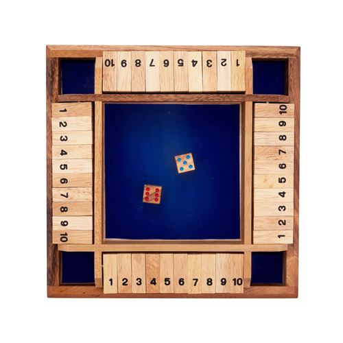 Non Communiqué Shut The Box 4 Joueurs - Jeu De Dés En Bois - Jeu D'ambiance Pour Toute La Famille