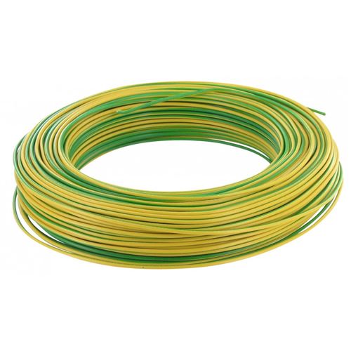 Câble d’installation H07V-U 10 m 1.5mm² jaune et vert avec isolant en PVC - FILS & CÂBLES - 60101015C