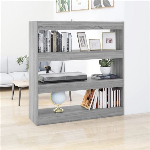 Non Communiqué Gris Bibliothèque Séparateur De Pièce Sonoma 100X30x103 Cm