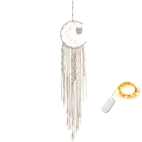 Non Communiqué Multi Attrape-Rêve Macramé Lune Et Hibou Guirlande Leds Capteur Dream