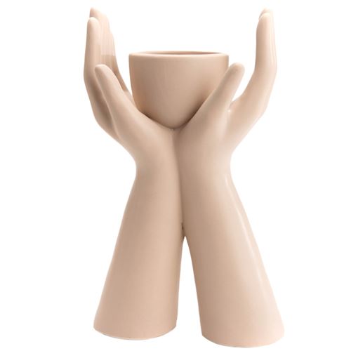 AMADEUS Statuette vide poche mains en porcelaine - Hauteur 25 cm - Profondeur 15 cm - Largeur 9 cm