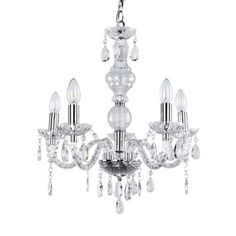 Lux.pro Lustre Avec 6 Bras Élégamment Incurvés Luminaire Stylé Shabby Chic Plafonnier à Bougie Éclairage Suspendu E14 40W Assemblage Simple Salon Chambre Bureau Métal 160 X 56 X 56 Cm Vintage Blanc