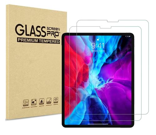 Verre Trempé pour iPad PRO (12,9 pouces modèle 2020) [Pack 2] Film Protection Ecran Resistant Anti Rayure [Lot de 2] Phonillico®