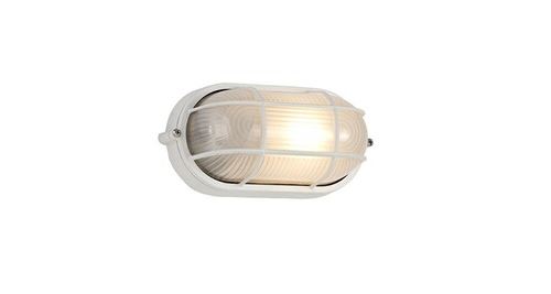 Inspired deco - avon - applique ovale, plafonnier 1 lumière e27, ip44, blanc, verre