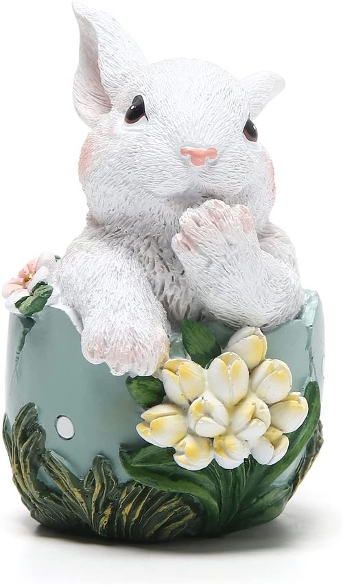 Non Communiqué Vert Figurine En Résine De Lapin De Pâques Fongwan Décorations De Printemps Pour La Maison