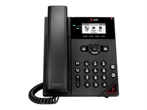 Poly VVX 150 - Téléphone VoIP - (conférence) à trois capacité d appel - SIP, RTCP, RTP, SRTP, SDP - 2 lignes