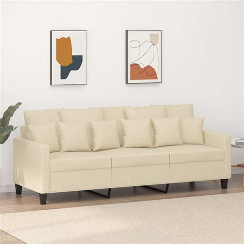 Non Communiqué Crème Canapé À 3 Places 180 Cm Tissu
