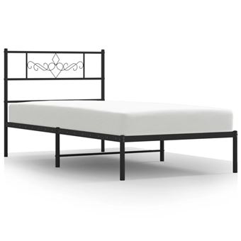 VIDAXL Cadre de lit metal avec tete de lit blanc 80x200 cm pas