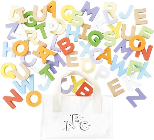 Non Communiqué Orange Alphabet - 60 Pièces En Bois