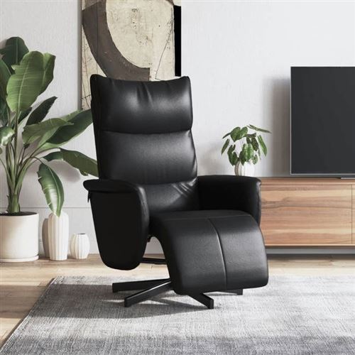 vidaXL Fauteuil réglable avec repose-pieds similicuirnoir