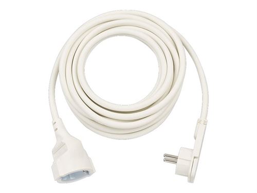 brennenstuhl H05VV-F 3G1,5 - Rallonge de câble d'alimentation - CEE 7/4 (F) pour CEE 7/4 (M) - 5 m - blanc