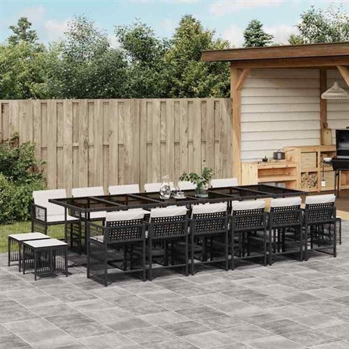 Non Communiqué Noir Vidaxl Salon De Jardin Avec Coussins 10 Pcs, Canapés De Terrasse, Ensemble De Meubles De Patio, Mobilier D'extérieur, Beige 3260154