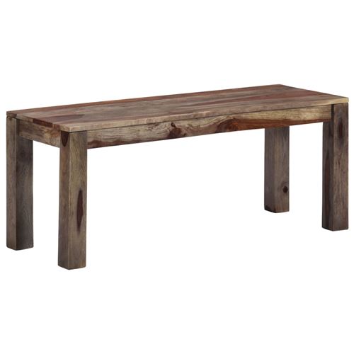 vidaXL Banc 110 cm Gris Bois de Sesham massif