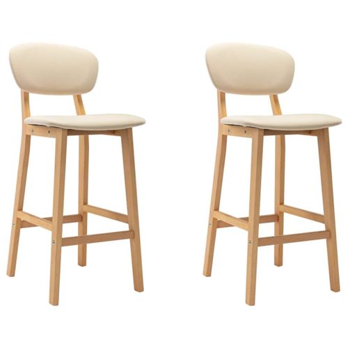 vidaXL - Tabourets de bar - Lot de 2 - Crème - Image 3