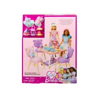 Pour barbie ma premiere poupee - coffret repas gouter patisserie - avec table chariot  chaises ours  accessoires - set fille et carte - 1