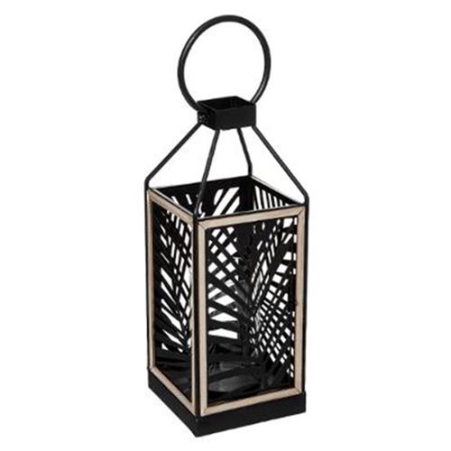 Non Communiqué Noir Atmosphera Créateur D'intérieur - Lanterne En Métal Design "Feuillage" 38Cm