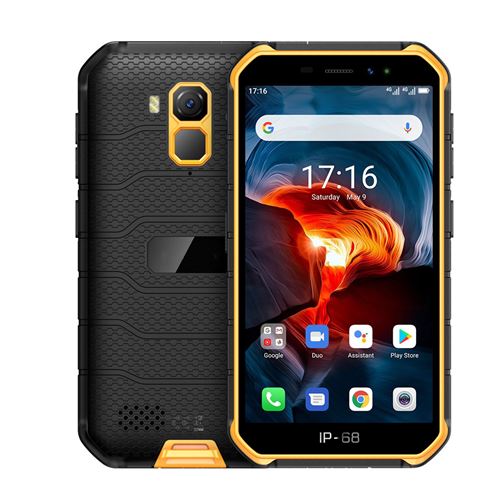 Smartphone Incassable Android 10 4G Dual SIM Téléphone Étanche 4+32Go Jaune YONIS